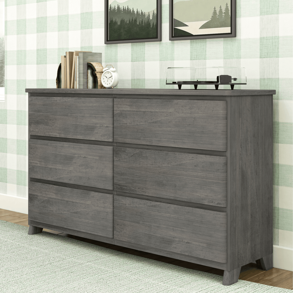 1900216000-185 : Furniture Modern Farmhouse 6 Drawer Dresser, Driftwood