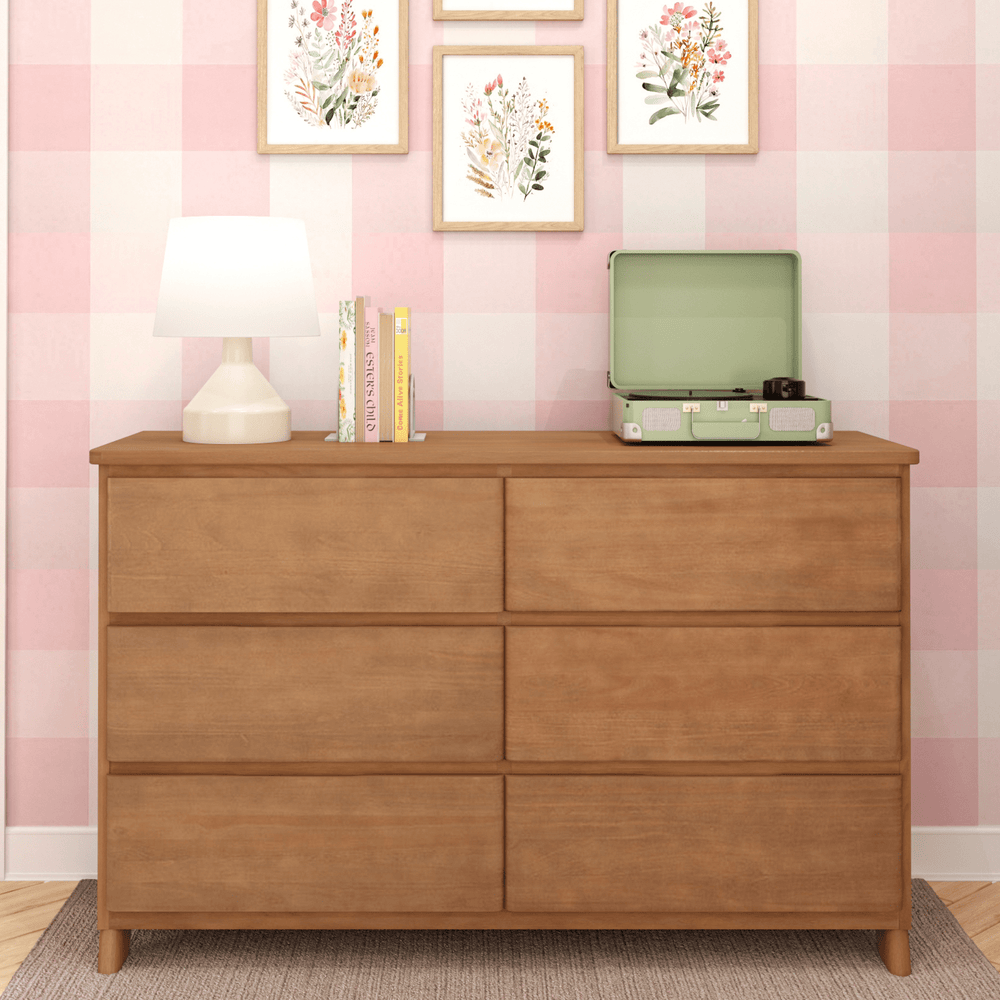 1900216000-187 : Furniture Modern Farmhouse 6 Drawer Dresser, Pecan