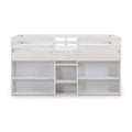 Modern Farmhouse Twin Low Loft Bed With Bookcases
