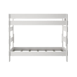 190201-182 : Bunk Beds K/D Twin/Twin Bunk, 7 slats w/ metal support bar, White Wash