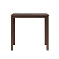 Dark walnut rectangular wooden table with straight legs — modern solid wood dining table product shot on white background