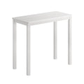 White wooden console table with minimalist design suitable for modern home decor.