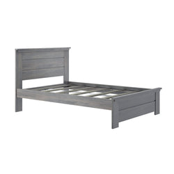 190221-185 : Kids Beds K/D Full Bed Panel 7 slats w/ metal support bar, Driftwood