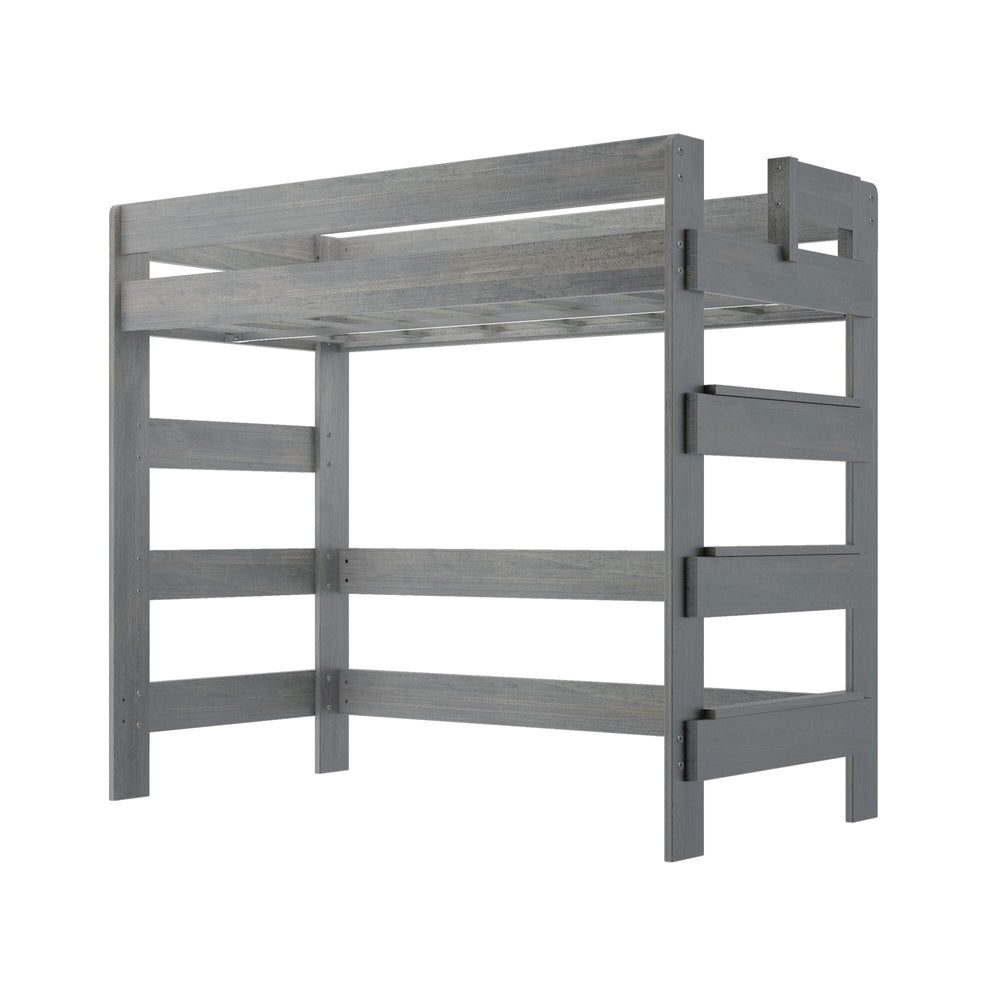 190227-185 : Loft Beds K/D High Loft Bed, 7 slats w/ metal support bar, Driftwood