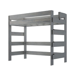 190227-185 : Loft Beds K/D High Loft Bed, 7 slats w/ metal support bar, Driftwood