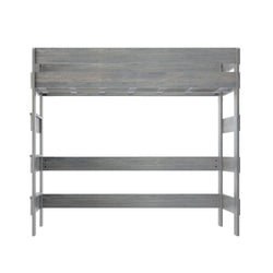 190227-185 : Loft Beds K/D High Loft Bed, 7 slats w/ metal support bar, Driftwood