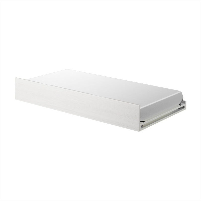 White trundle bed with mattress for space-saving bedroom design.