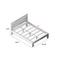 Queen platform bed frame diagram with slatted support and headboard, labeled dimensions: mattress 60×80 in; frame 83.5×63.25 in; headboard height 41.5 in