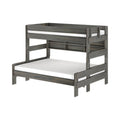 Modern Farmhouse Twin XL Over Queen Bunk Bed With Bookshelf