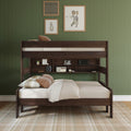 Modern Farmhouse Twin Over Full Bunk Bed With Bookcase