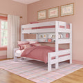Modern Farmhouse Twin Over Full Bunk Bed With Bookcase