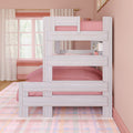 Modern Farmhouse Twin Over Full Bunk Bed With Bookcase