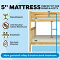 Modern Farmhouse Twin Over Full Bunk Bed With Bookcase