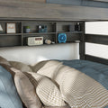 Modern Farmhouse Twin Over Full Bunk Bed With Bookcase