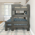Modern Farmhouse Twin Over Full Bunk Bed With Bookcase