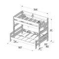 Modern Farmhouse Twin Over Full Bunk Bed With Bookcase
