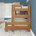 Modern Farmhouse Twin Over Full Bunk Bed With Bookcase