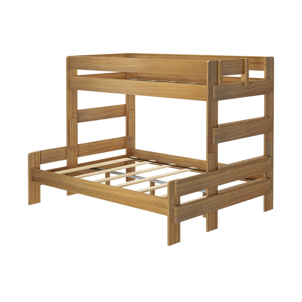 195331-187 : Bunk Beds Farmhouse Twin XL Over Queen Bunk Bed, Pecan