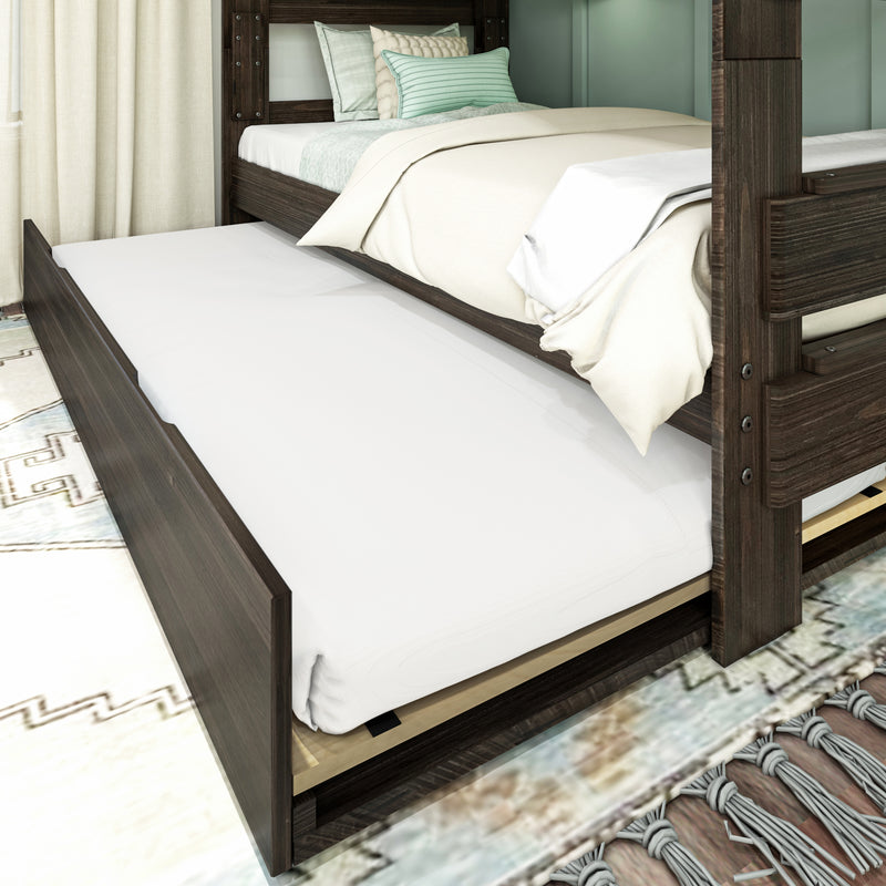 Modern Farmhouse Twin Over Twin Bunk Bed With Trundle