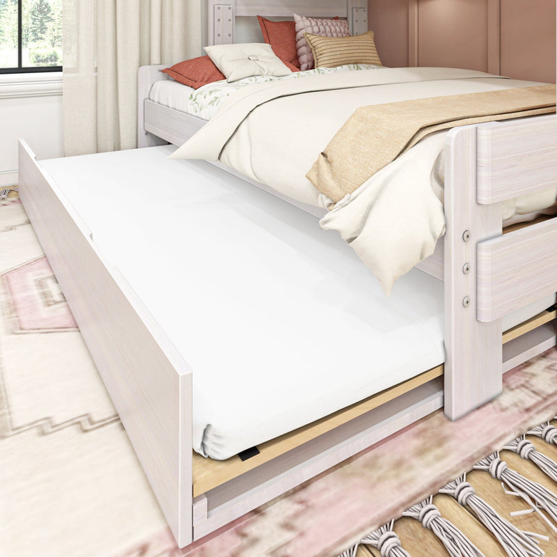 Trundle bed with under-bed storage in a cozy bedroom setting.