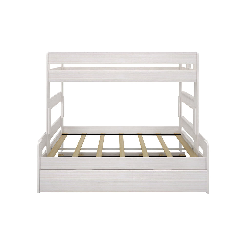 196231-182 : Bunk Beds Farmhouse Twin Over Full Bunk Bed With Trundle, White Wash