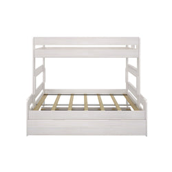 196231-182 : Bunk Beds Farmhouse Twin Over Full Bunk Bed With Trundle, White Wash