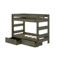 Modern Farmhouse Twin Over Twin Bunk Bed With Storage Drawers