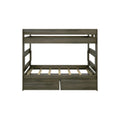Modern Farmhouse Twin Over Twin Bunk Bed With Storage Drawers