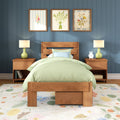 Modern Farmhouse Twin Plank Bed With Storage Drawers