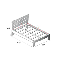 Illustration of queen size bed frame dimensions, featuring headboard height and bed width and length, perfect for bedroom furniture and interior design planning.