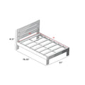 Full-size platform bed frame diagram with slatted base and headboard, mattress dimensions 53” x 75”, overall frame 57” x 78.25”, headboard height 41.5” — assembly and dimensions guide