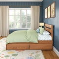 Modern Farmhouse Full Plank Bed With Storage Drawers