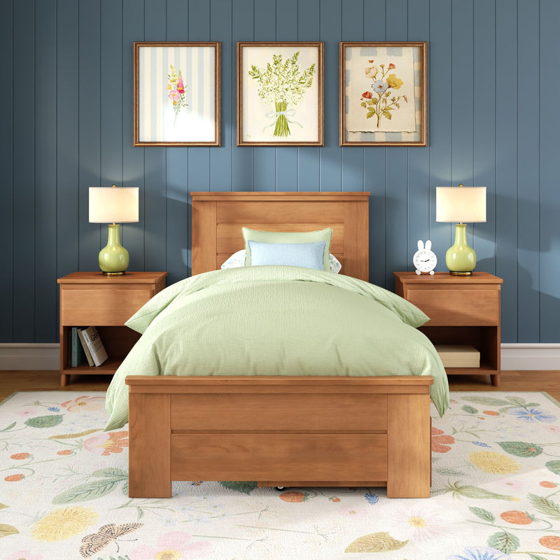 Modern Farmhouse Twin Panel Bed With Storage Drawers