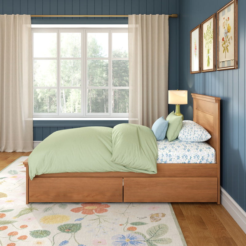 Modern Farmhouse Twin Panel Bed With Storage Drawers