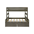 Modern Farmhouse Twin Over Full Bunk Bed With Storage Drawers