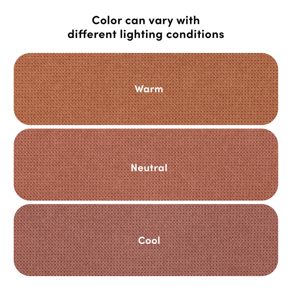 Color variations in warm, neutral, and cool tones under different lighting conditions.