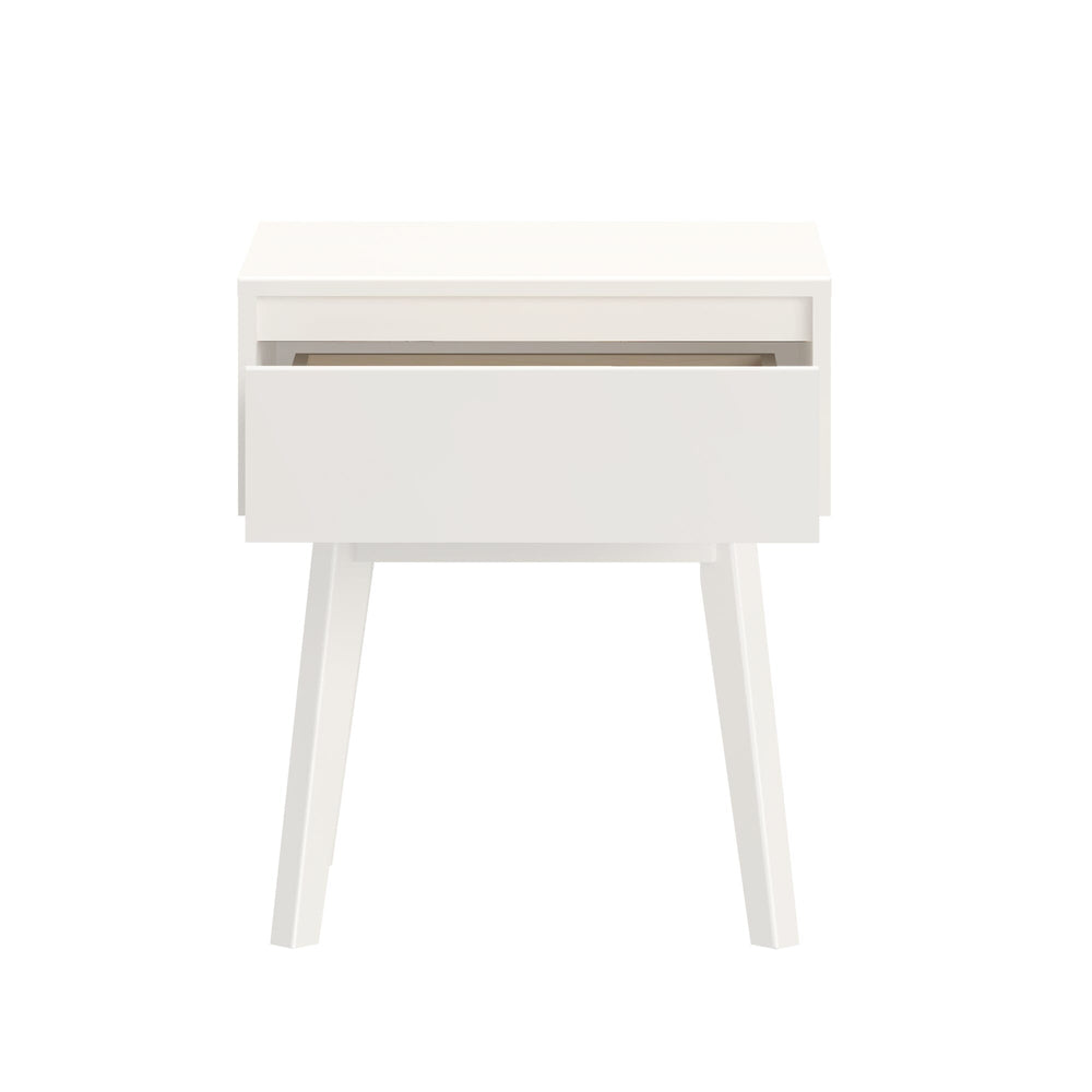 210001-002 : Furniture Scandinavian Nightstand with 1 Drawer, White