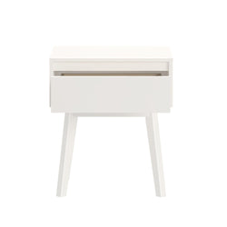 210001-002 : Furniture Scandinavian Nightstand with 1 Drawer, White