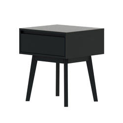 210001-170 : Furniture Scandinavian Nightstand with 1 Drawer, Black