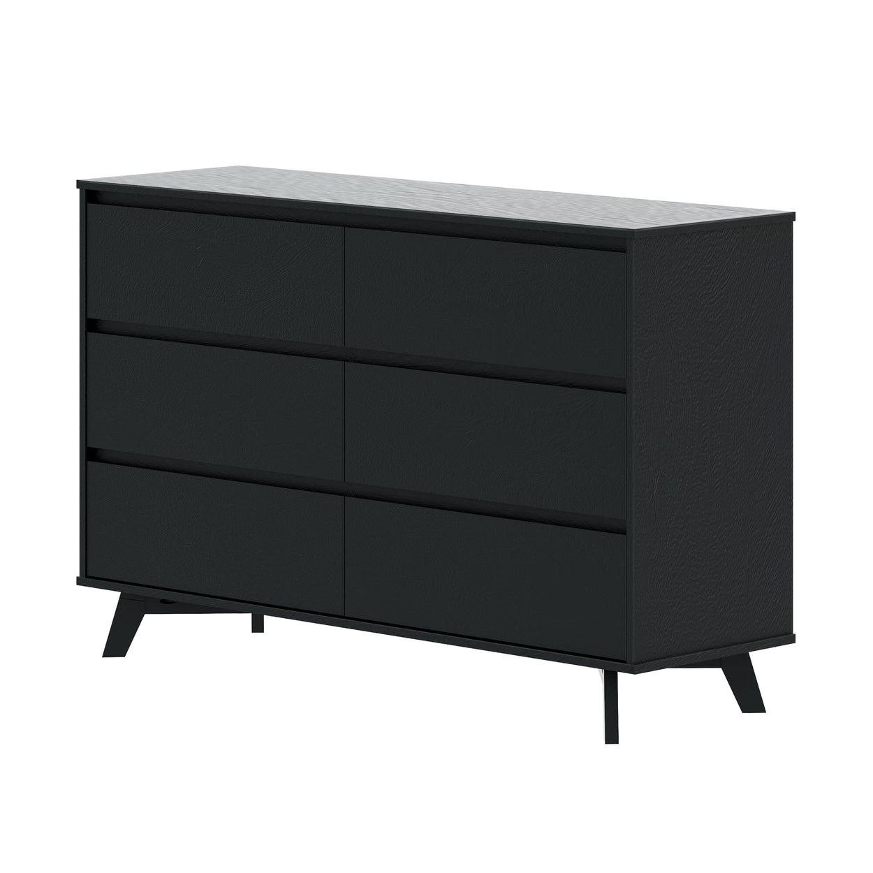 210006-170 : Furniture Scandinavian 6-Drawer Dresser, Black