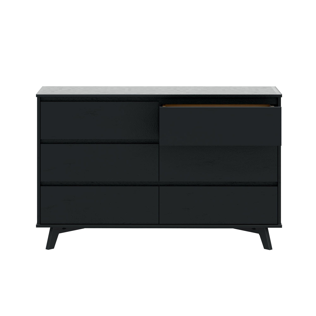 210006-170 : Furniture Scandinavian 6-Drawer Dresser, Black