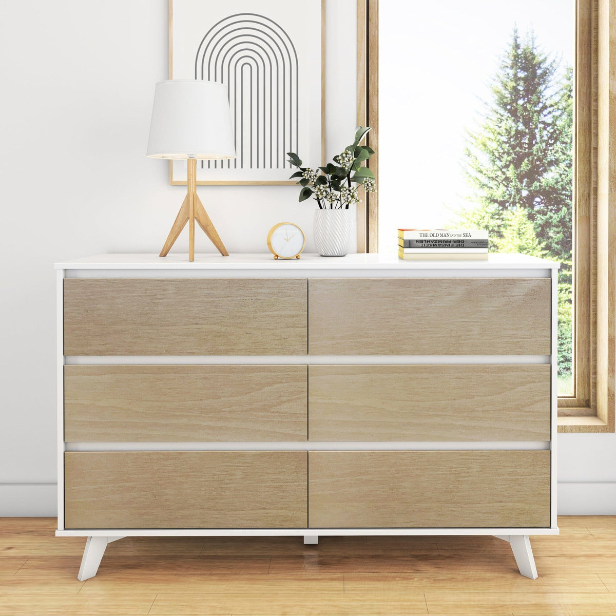 Scandinavian 6-Drawer Wood Dresser