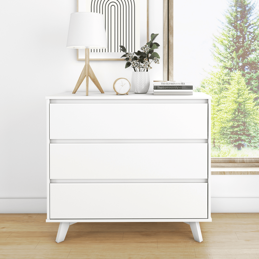 2100213000-002 : Furniture Scandinavian 3 Drawer Dresser, White