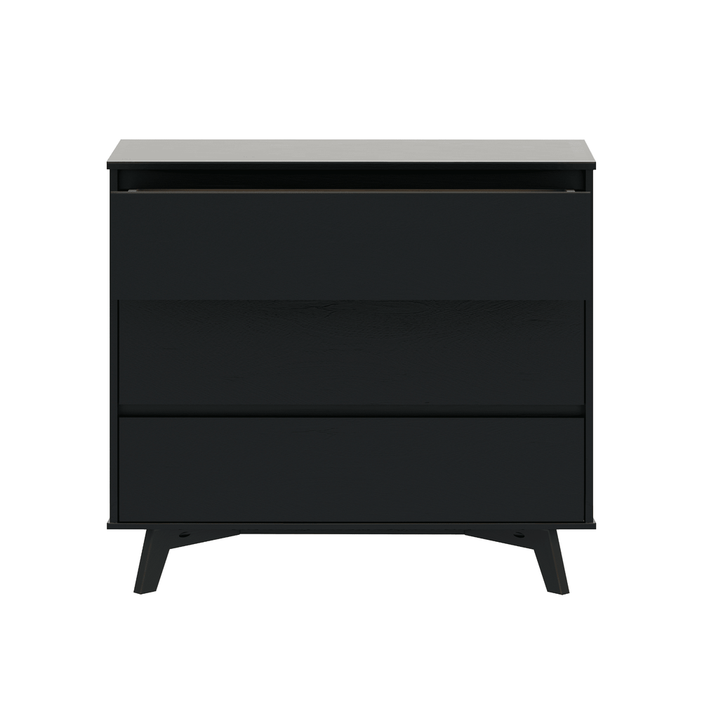 2100213000-170 : Furniture Scandinavian 3 Drawer Dresser, Black