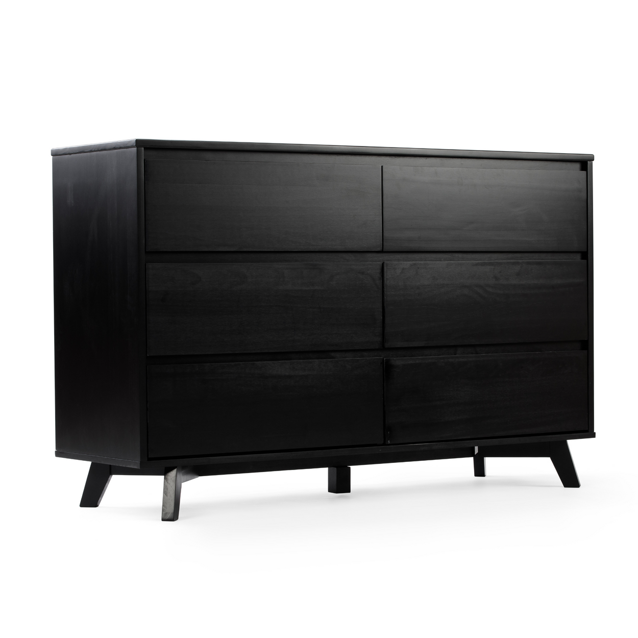 2100216000-170 : Furniture Scandinavian 6 Drawer Dresser, Black