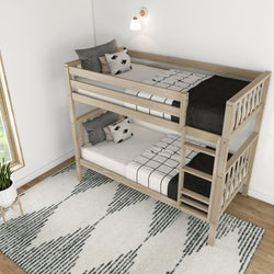 210201-010 : Bunk Beds Scandinavian Twin Over Twin Bunk Bed, Blonde