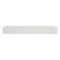 Minimalist white wall-mounted floating shelf with recessed top edge, modern storage and display shelf for living room, bedroom, or bathroom décor
