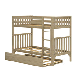 216201-010 : Bunk Beds Scandinavian Twin Over Twin Bunk Bed With Twin-Size Trundle, Blonde