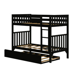 216201-170 : Bunk Beds Scandinavian Twin over Twin Bunk Bed with Twin-Size Trundle, Black