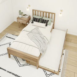 216210-010 : Kids Beds Scandinavian Twin-Size Bed with Twin-Size Trundle, Blonde